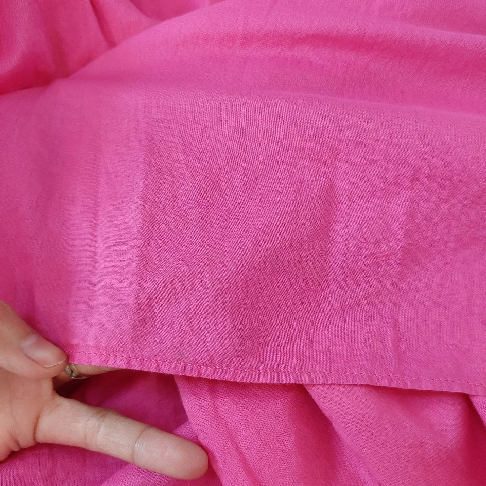 J.Crew Pom-Pom Dress in Cotton Voile in Hot‎ Pink Size 2 Tall
